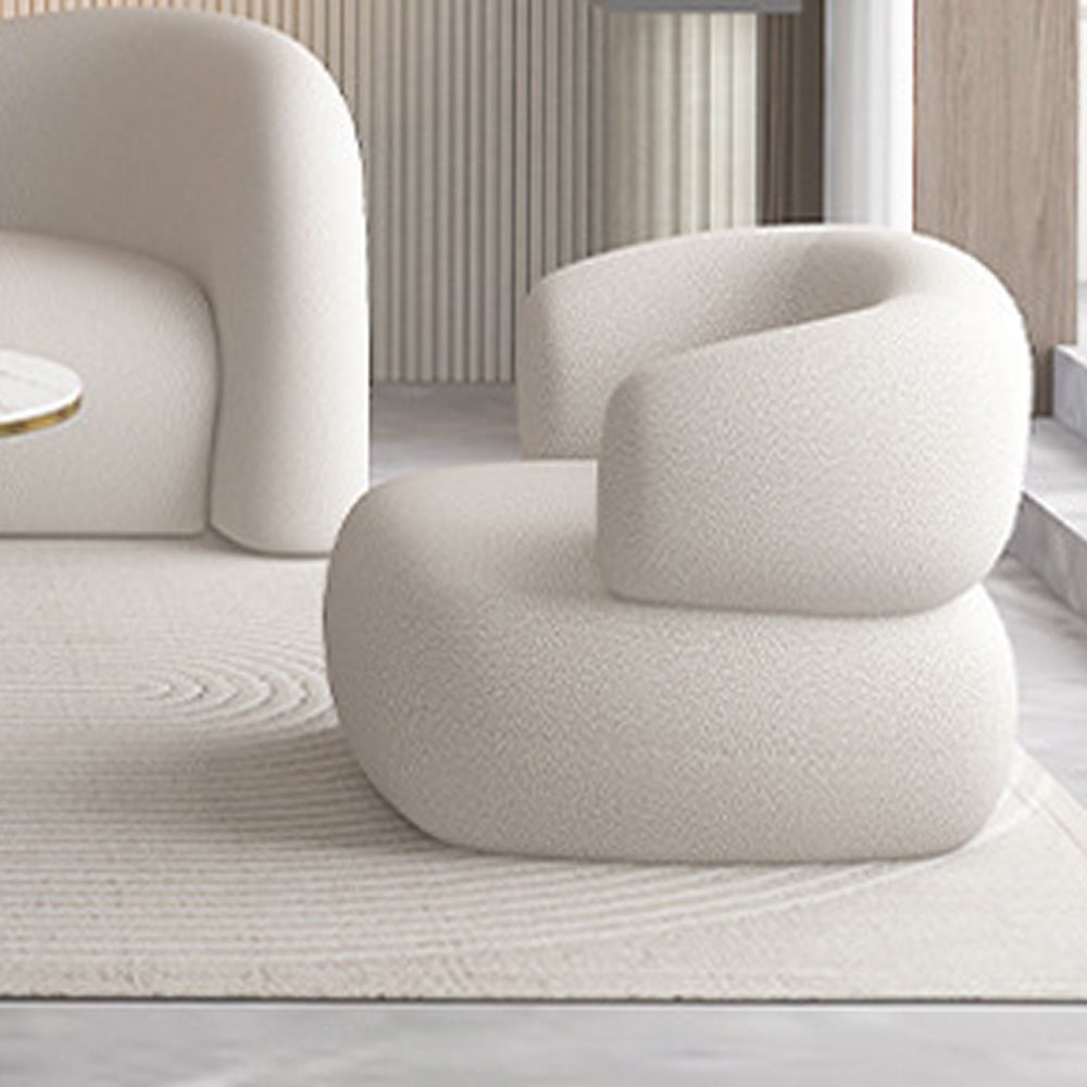 LIVARA EC1147 Modal Velvet Fabric Solid Wood Frame Leisure Chair / Single Sofa