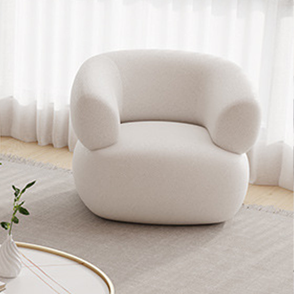 LIVARA EC1147 Modal Velvet Fabric Solid Wood Frame Leisure Chair / Single Sofa