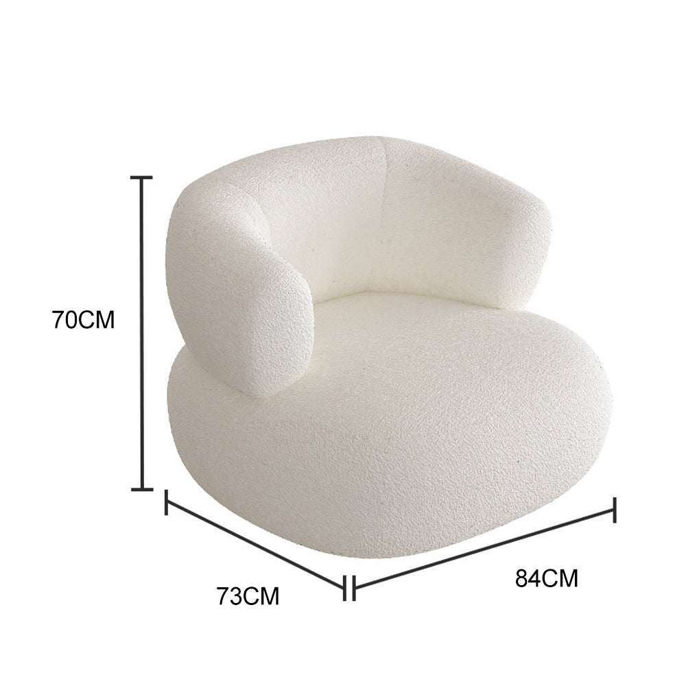 LIVARA EC1147 Modal Velvet Fabric Solid Wood Frame Leisure Chair / Single Sofa