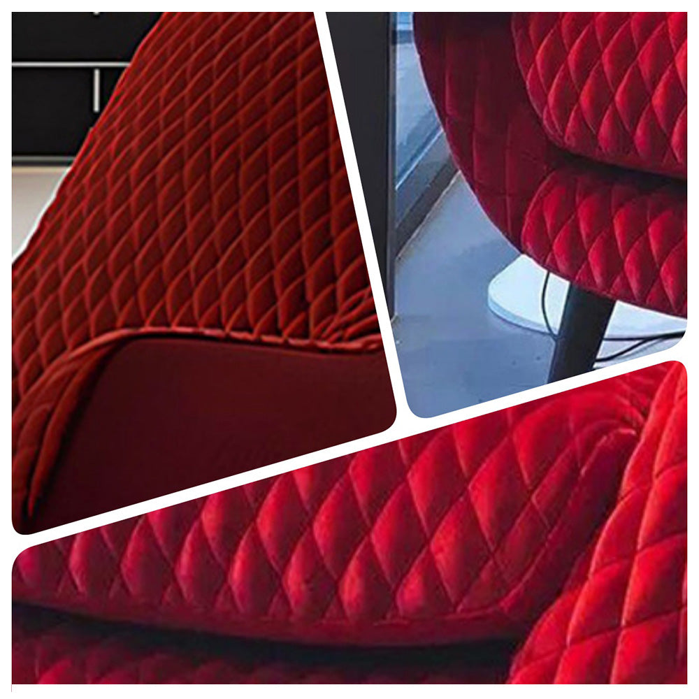 LIVARA EC1149 Silk Velvet Solid Wood and Hardware Frame Leisure Chair - Red