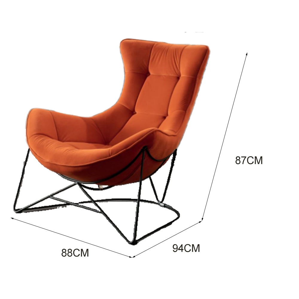 LIVARA EC1150 Minimalist Style Velvet Leisure Chair