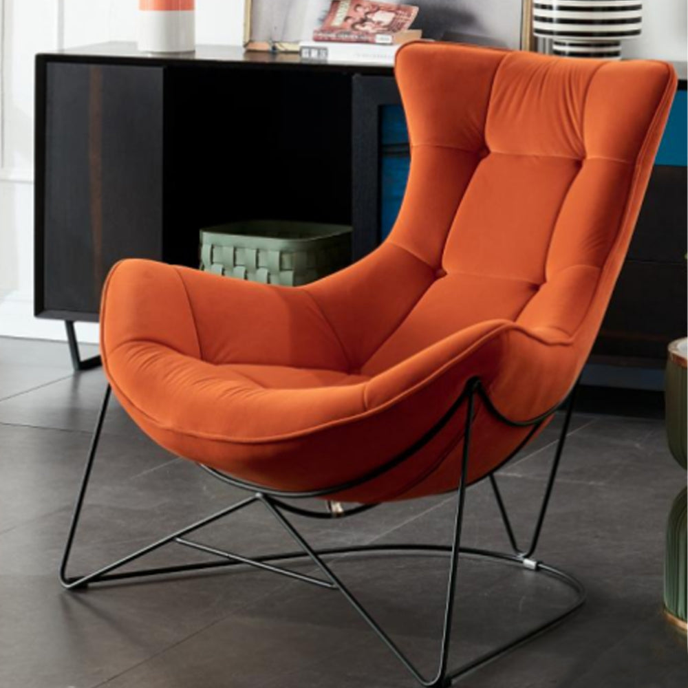 LIVARA EC1150 Minimalist Style Velvet Leisure Chair