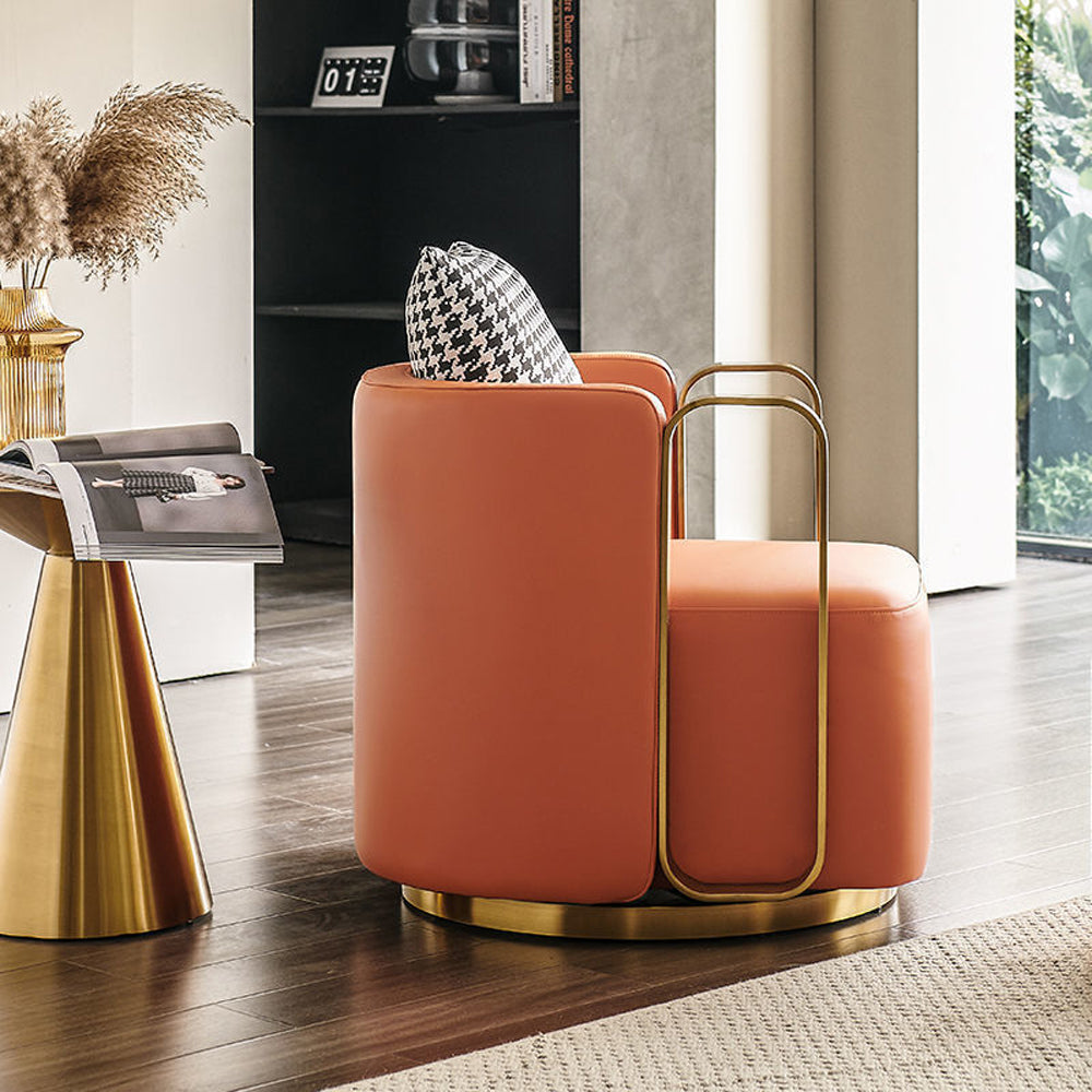 LIVARA EC1155 Rotating Base Solid Wood Frame Leisure Chair