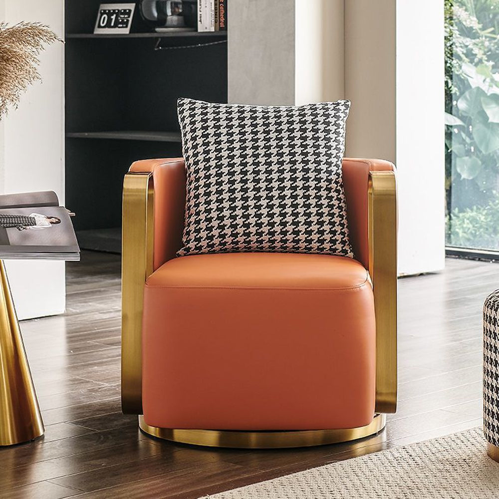 LIVARA EC1155 Rotating Base Solid Wood Frame Leisure Chair