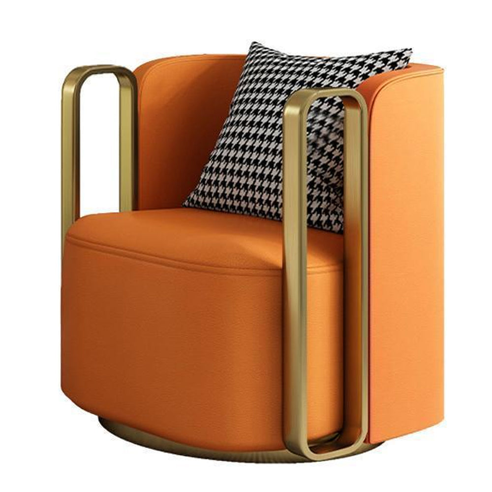 LIVARA EC1155 Rotating Base Solid Wood Frame Leisure Chair