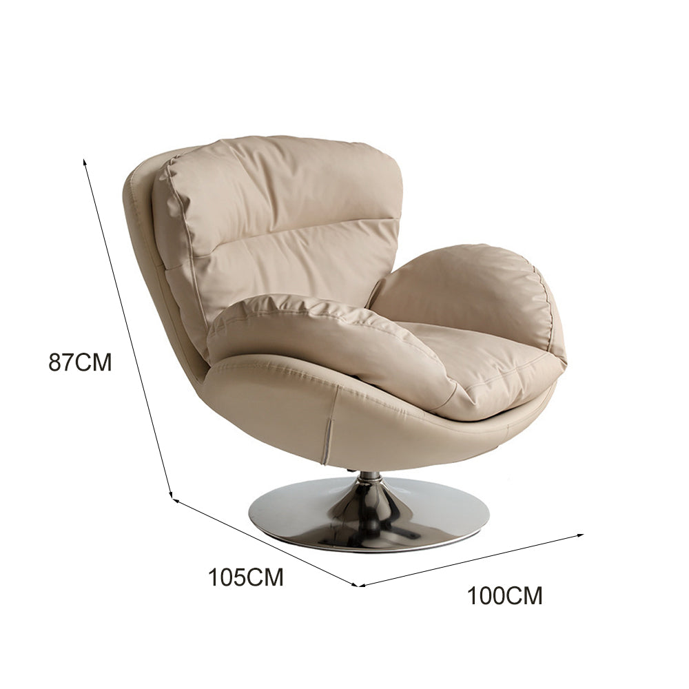 LIVARA EC1157 Iron Frame Cat Scratch Fabric Eggshell Chair