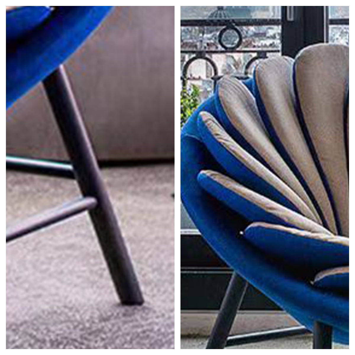 LIVARA EC1159 Sunflower Design Velvet Ash Wood Leisure Chair