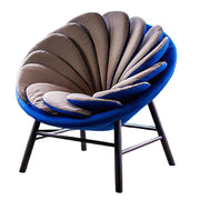 LIVARA EC1159 Sunflower Design Velvet Ash Wood Leisure Chair