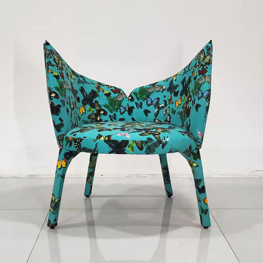 LIVARA EC1161 Printed Leather Solid Wood Bentwood Leisure Chair