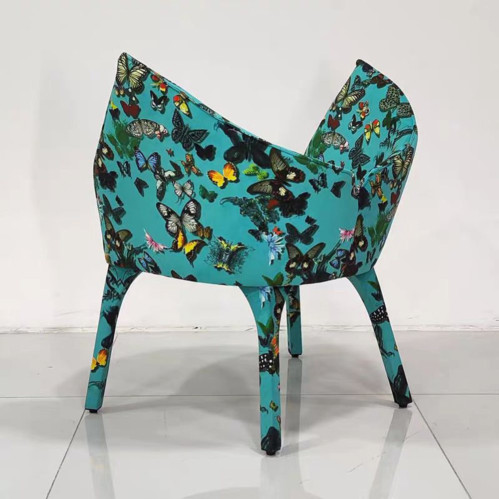 LIVARA EC1161 Printed Leather Solid Wood Bentwood Leisure Chair