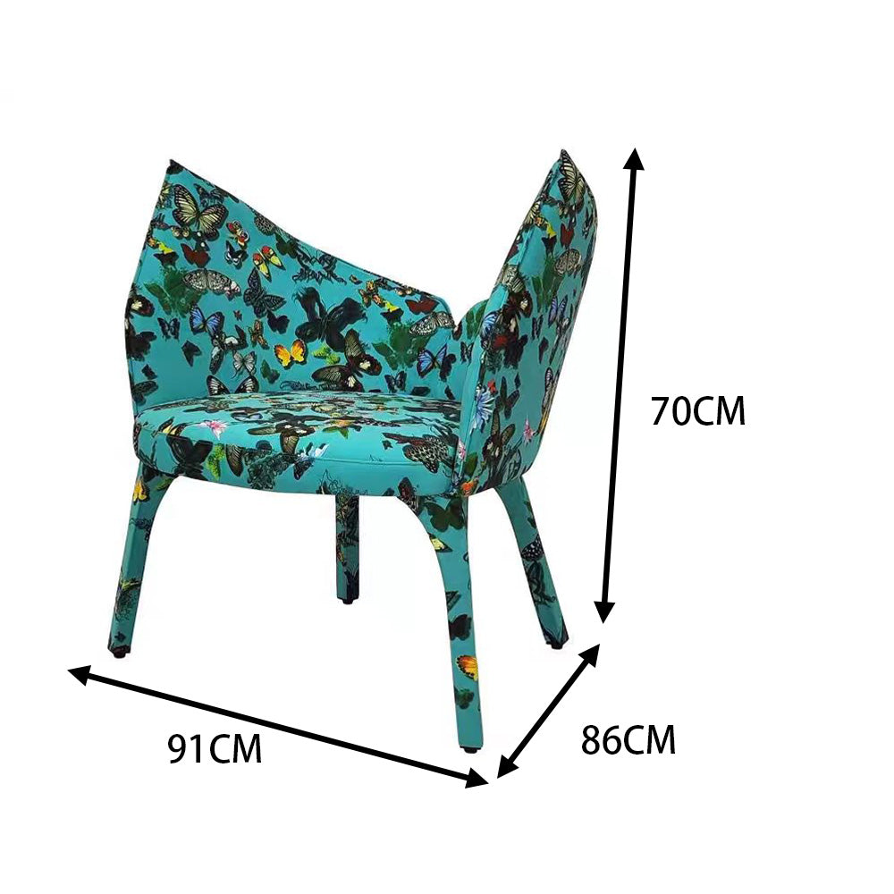 LIVARA EC1161 Printed Leather Solid Wood Bentwood Leisure Chair