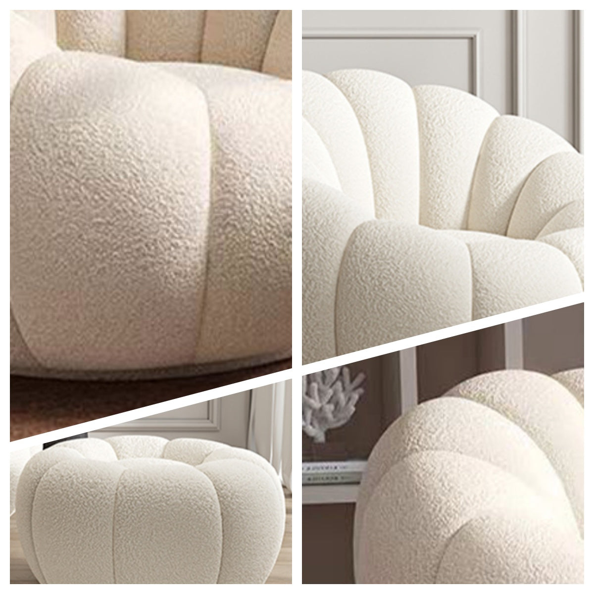 LIVARA EC1162 Lamb Fleece Leisure Chair