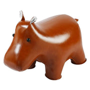 LIVARA EC1168 Cartoon Hippo Waxed Leather Solid Wood Leisure Chair