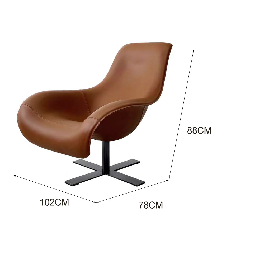 LIVARA EC1179 Solid Wood Plywood Leather Leisure Chair