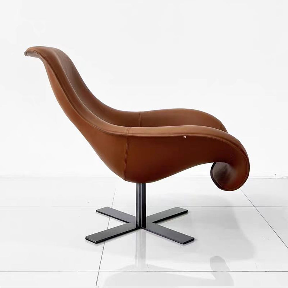 LIVARA EC1179 Solid Wood Plywood Leather Leisure Chair