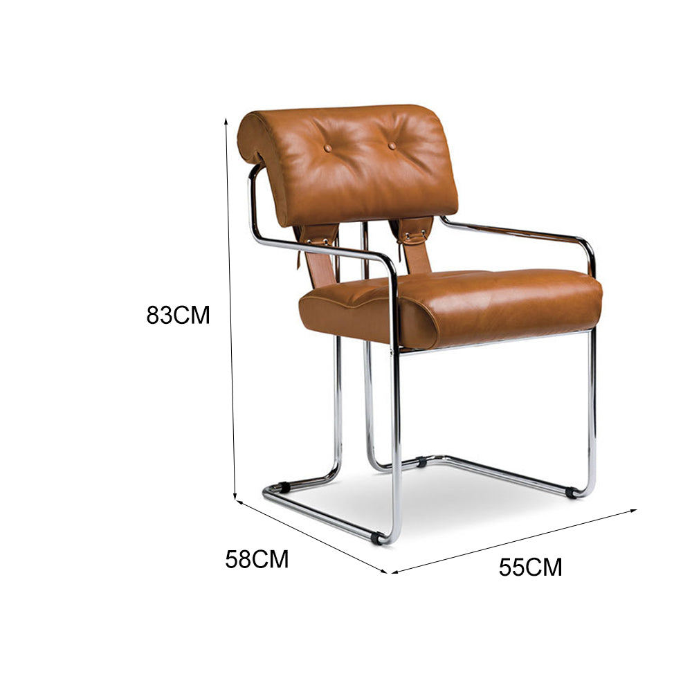 LIVARA EC1190 Black Titanium Stainless Steel Frame Leisure Chair - Brown