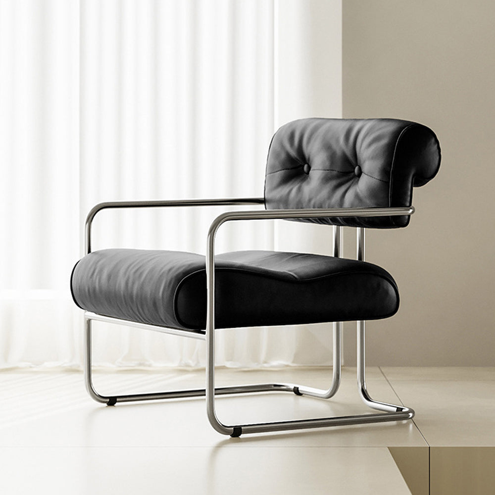 LIVARA EC1190 Black Titanium Stainless Steel Frame Leisure Chair - Black