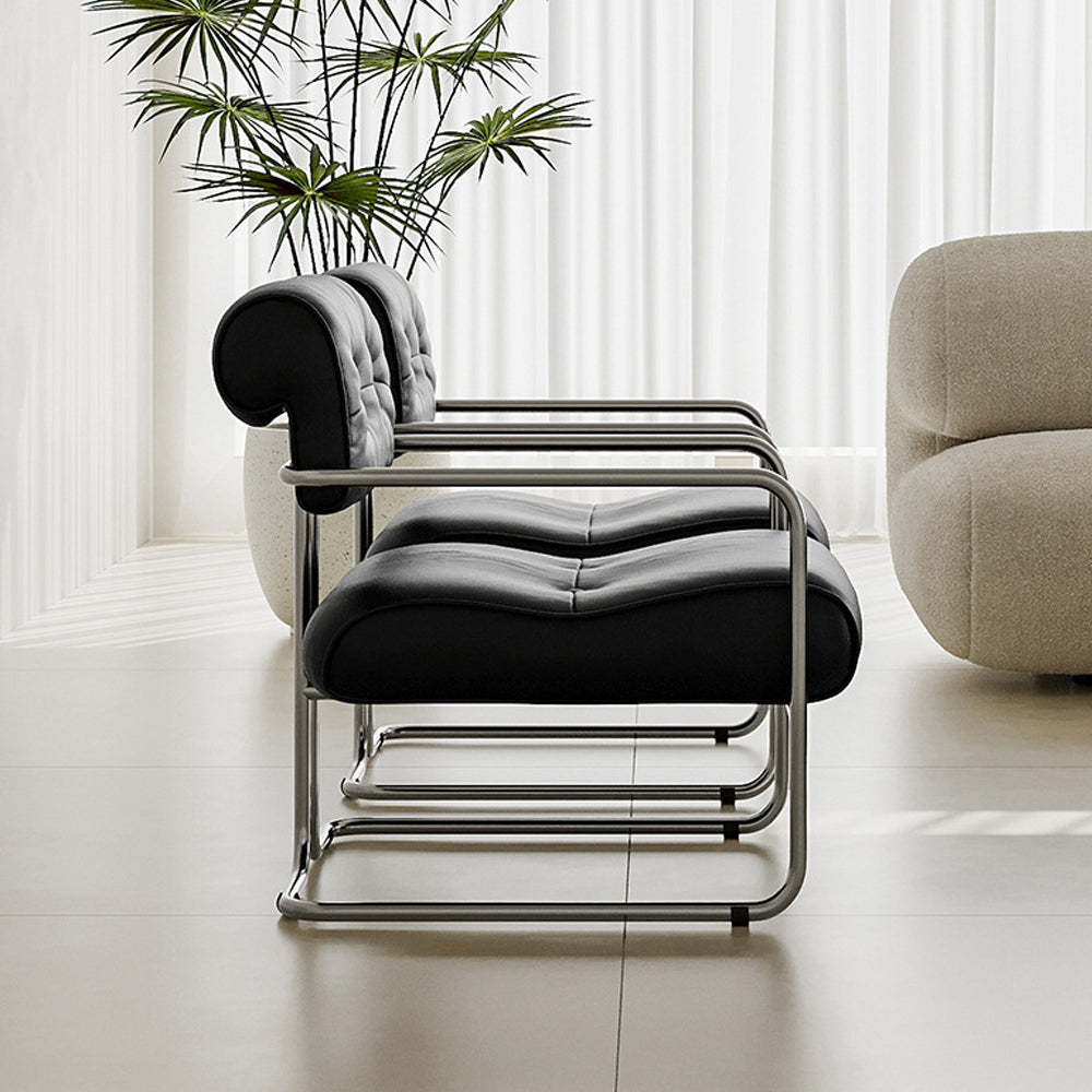 LIVARA EC1190 Black Titanium Stainless Steel Frame Leisure Chair - Black