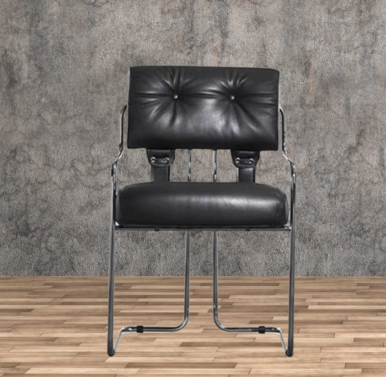 LIVARA EC1190 Black Titanium Stainless Steel Frame Leisure Chair - Black