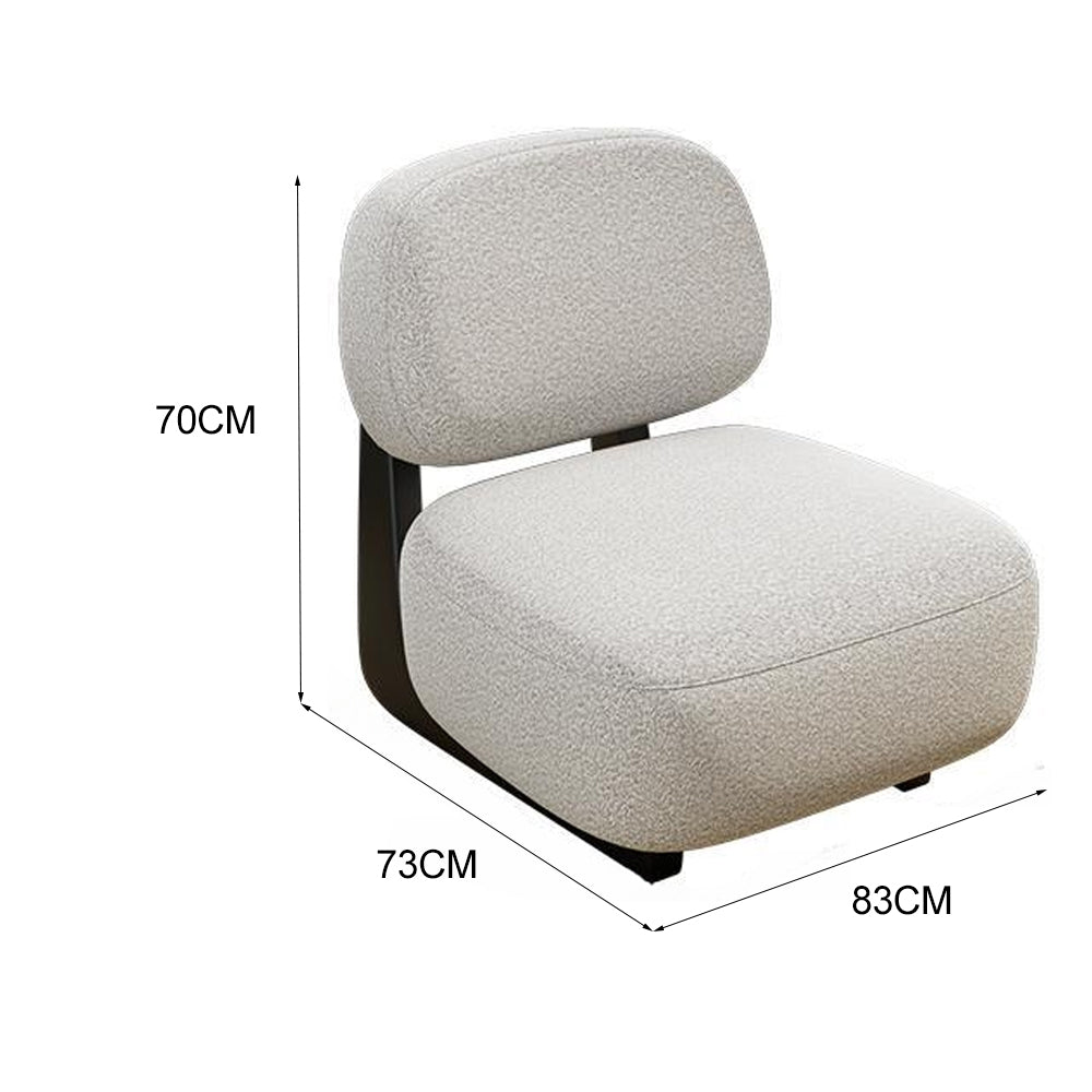 LIVARA EC1191 White Wax Wood Solid Wood Frame Leisure Chair