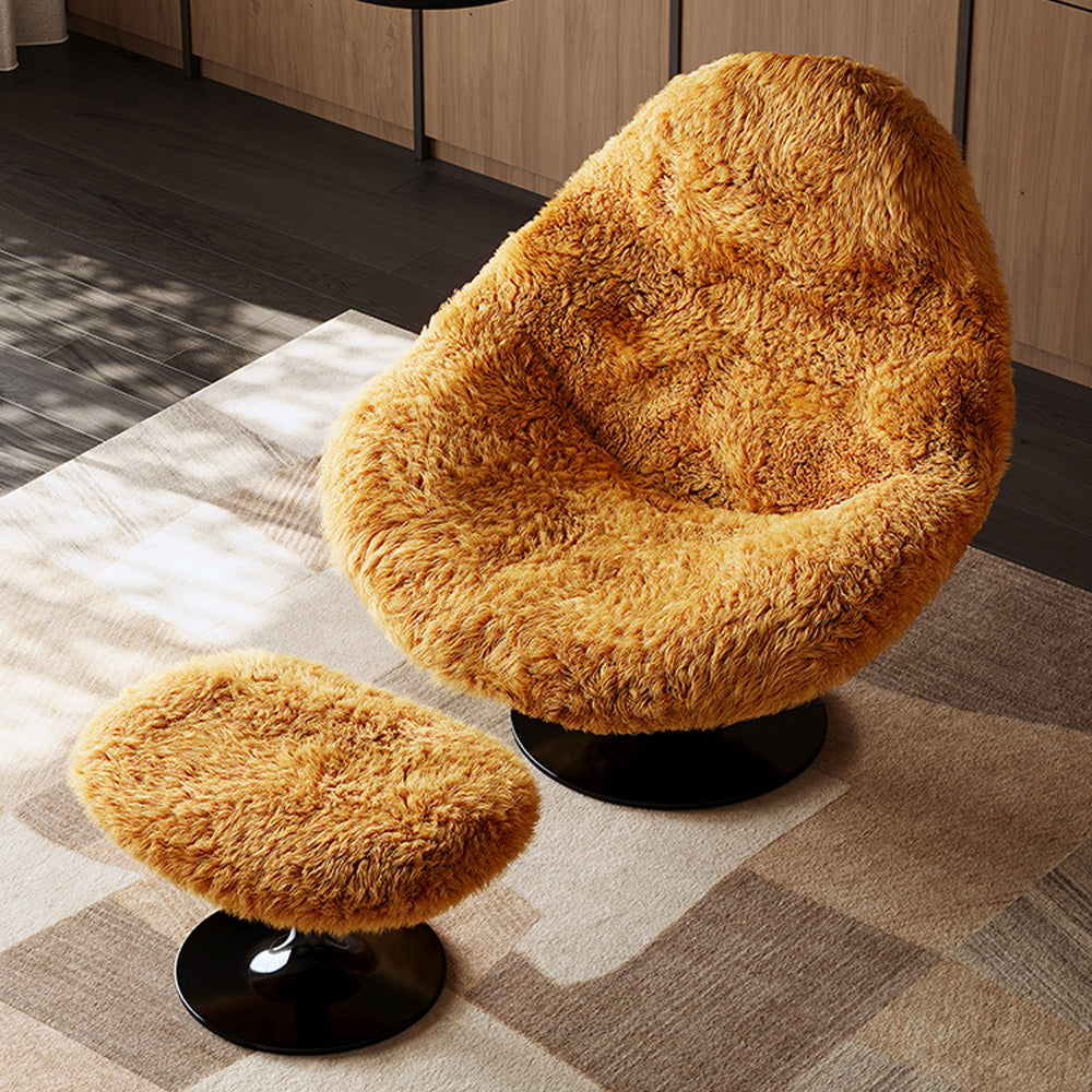 LIVARA EC1181 Footrest Leisure Chair Solid Wood Board Long Wool