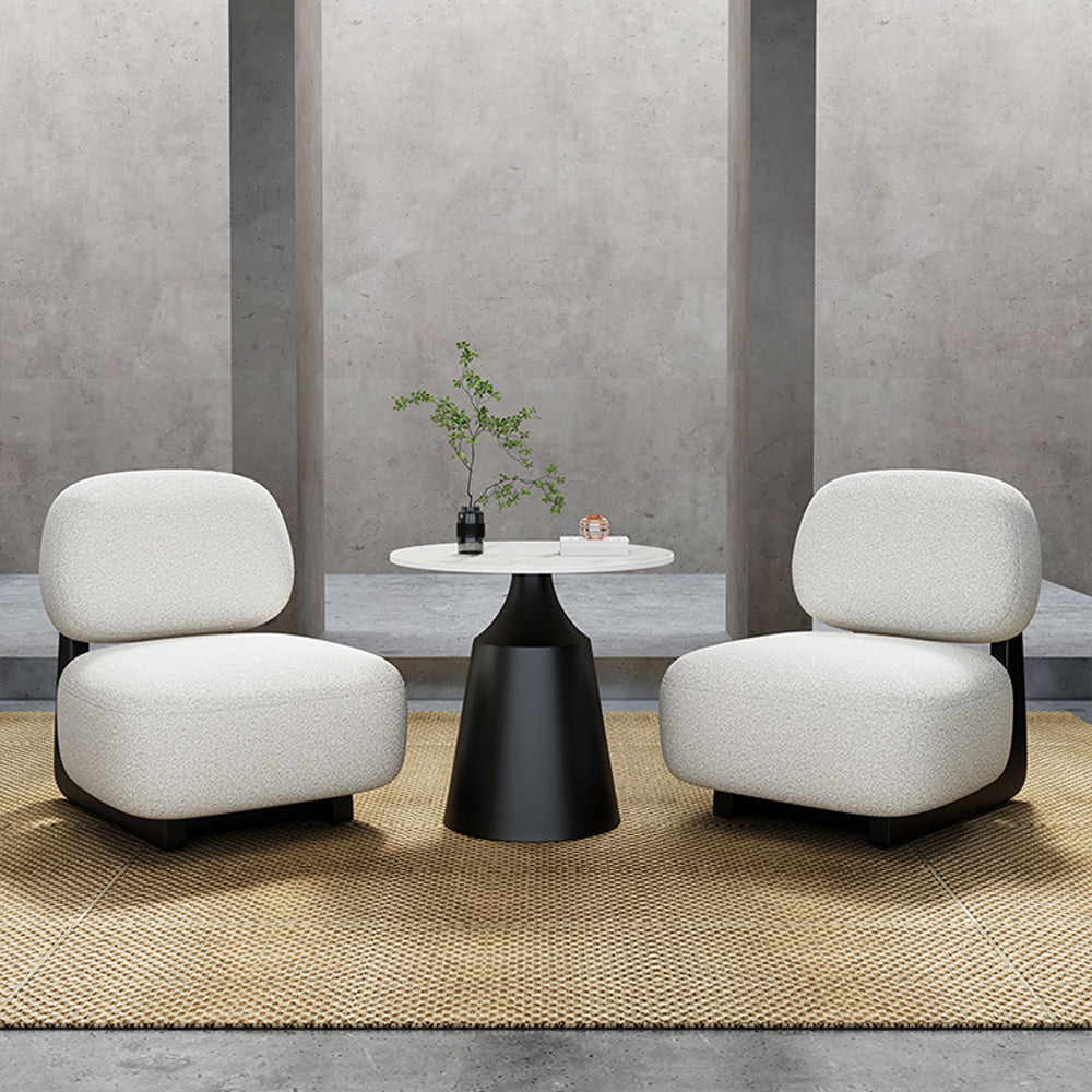 LIVARA EC1191 White Wax Wood Solid Wood Frame Leisure Chair