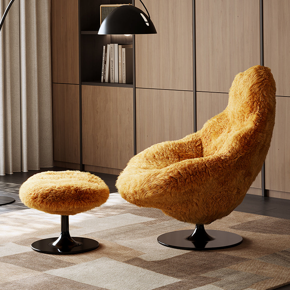 LIVARA EC1181 Footrest Leisure Chair Solid Wood Board Long Wool