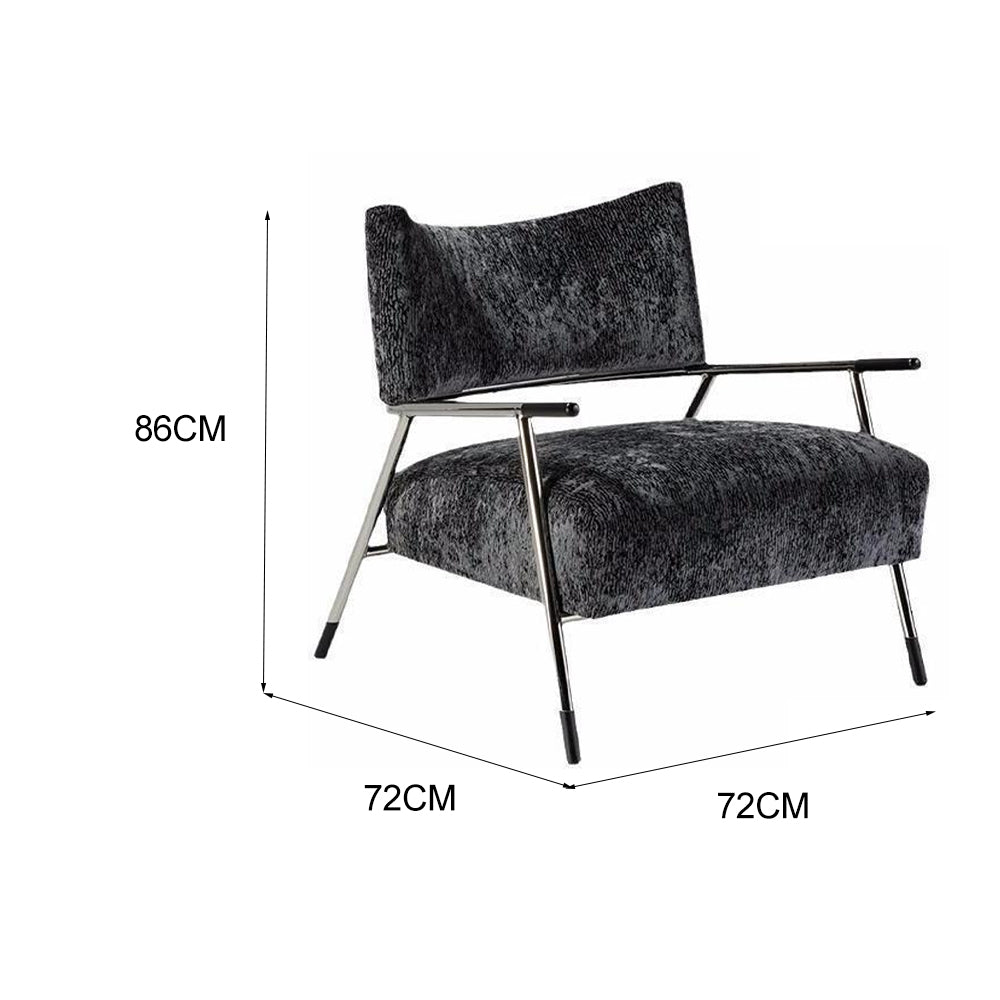 LIVARA EC1196 Wooden Frame Steel Fixed Legs Leisure Chair
