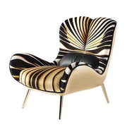 LIVARA EC1198 Molded Foam Metal Legs Tiger Pattern Design Leisure Chair