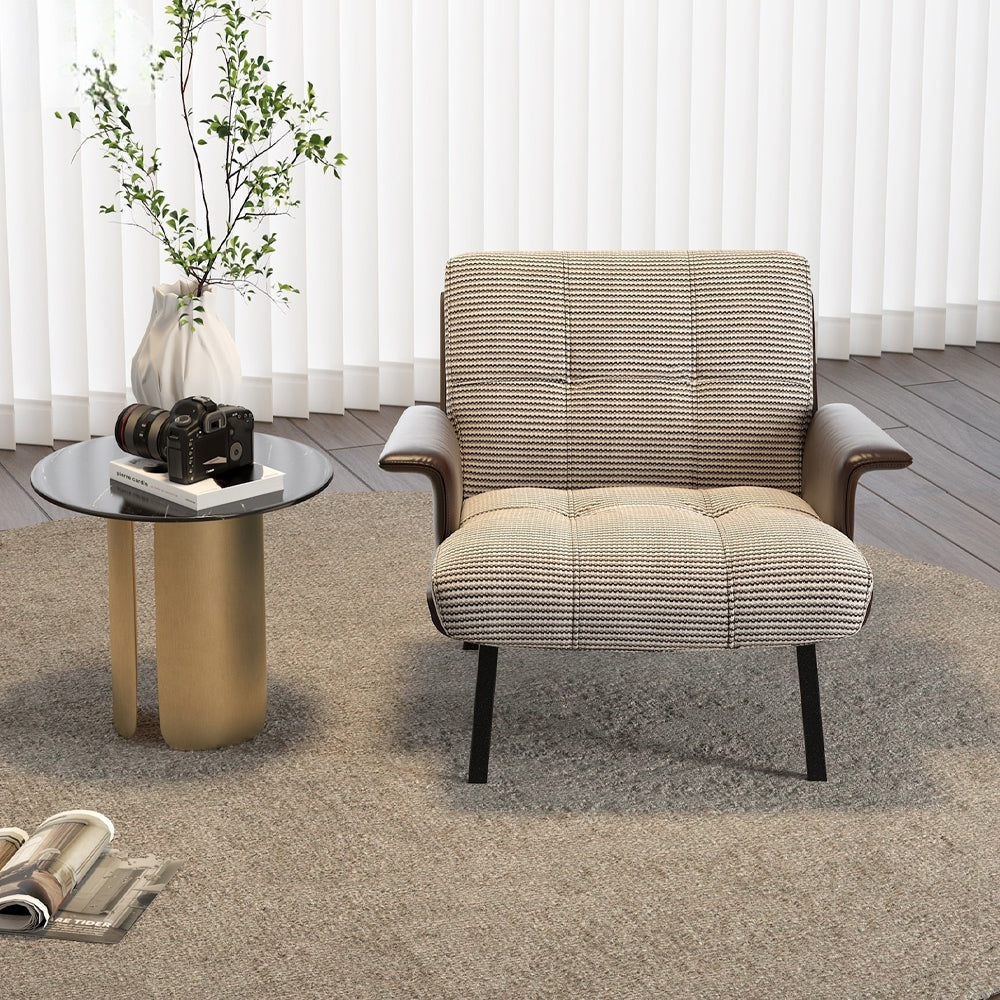 LIVARA EC1204 Bent Wood Inner Frame Faux Leather  Leisure Chair