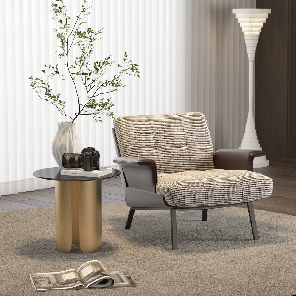 LIVARA EC1204 Bent Wood Inner Frame Faux Leather  Leisure Chair