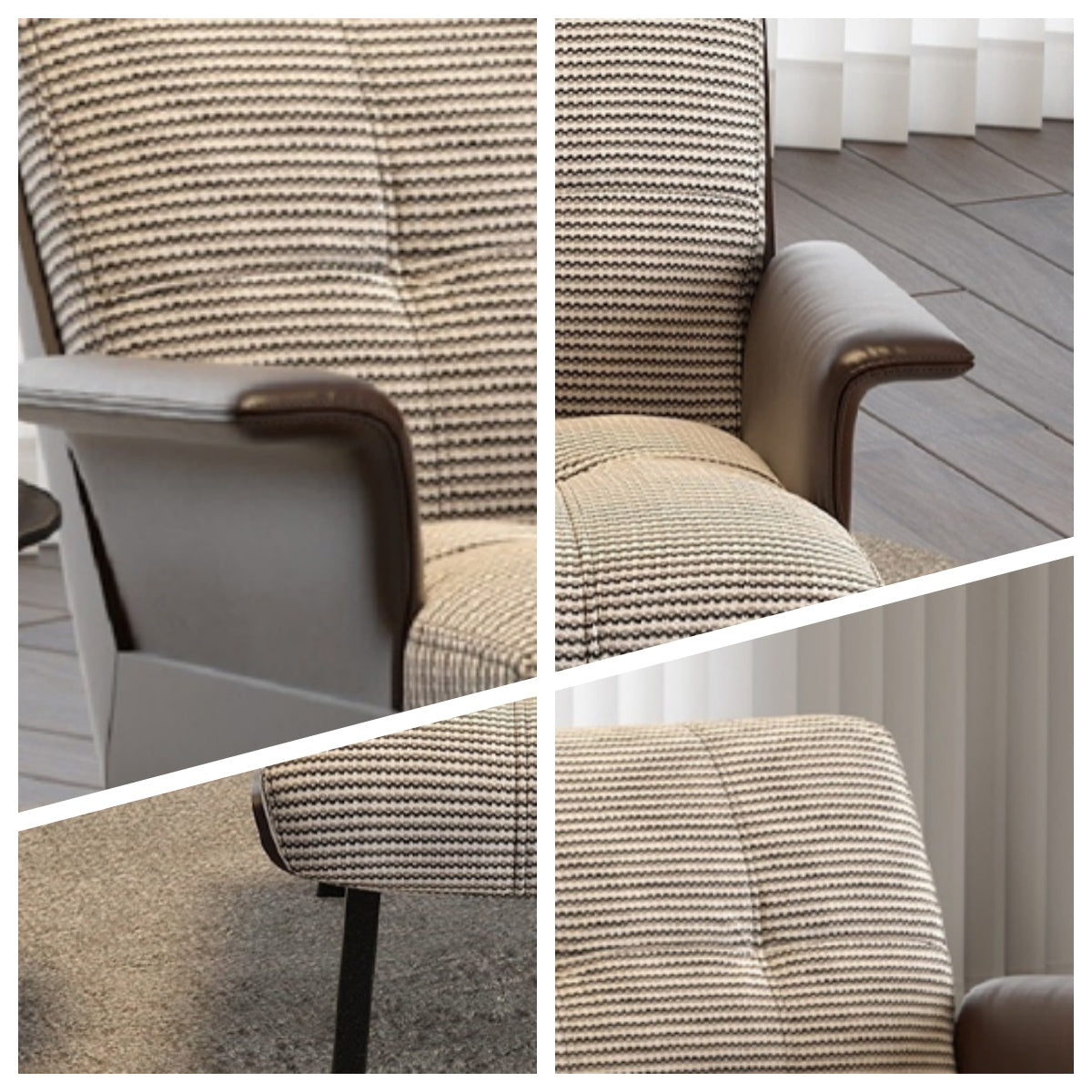 LIVARA EC1204 Bent Wood Inner Frame Faux Leather  Leisure Chair