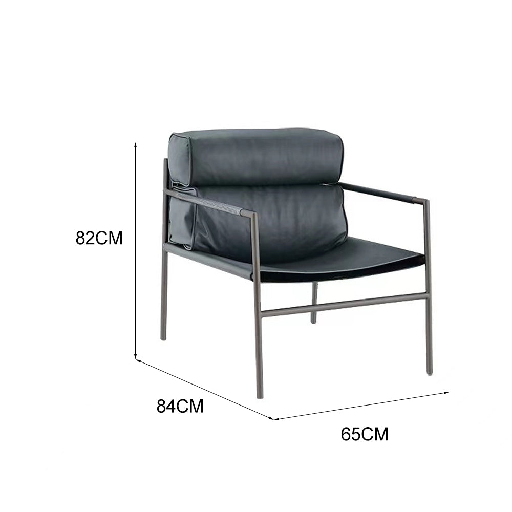 LIVARA EC1207 Stainless Steel Saddle Leather Faux Leather Leisure Chair