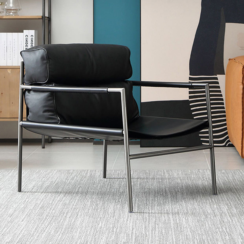 LIVARA EC1207 Stainless Steel Saddle Leather Faux Leather Leisure Chair