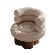 LIVARA EC1208 Lamb Wool Solid Wood Legs High-Density Foam Leisure Chair