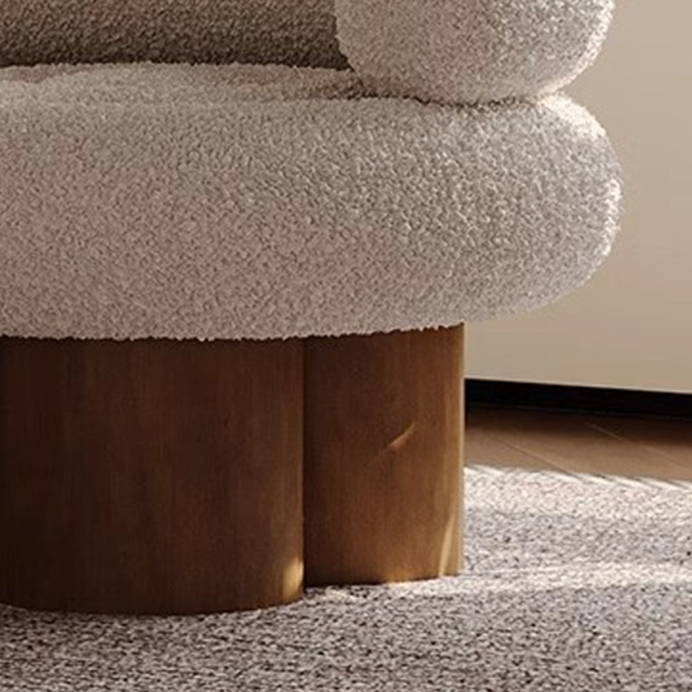 LIVARA EC1208 Lamb Wool Solid Wood Legs High-Density Foam Leisure Chair