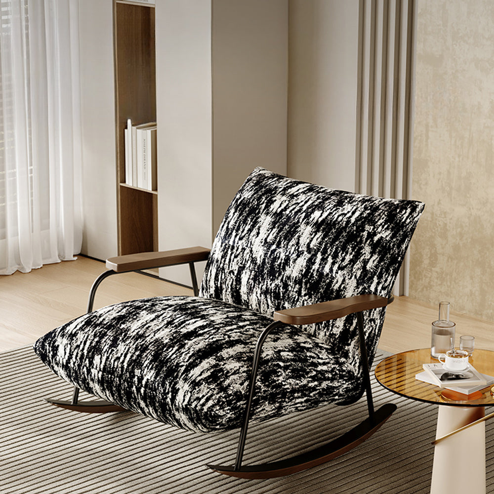 LIVARA EC1209 Iron Frame Velvet Fabric Leisure Chair