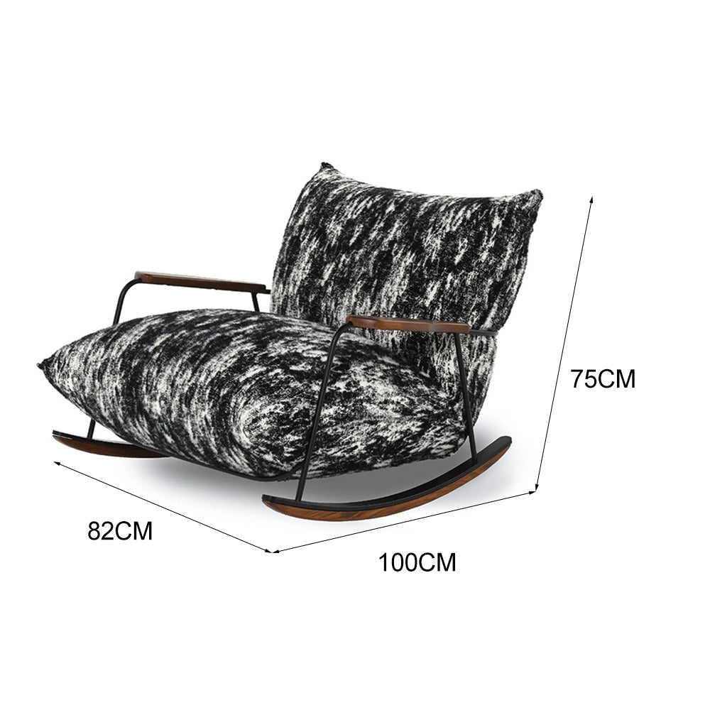 LIVARA EC1209 Iron Frame Velvet Fabric Leisure Chair