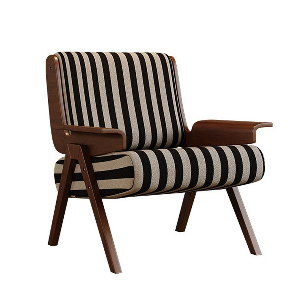 LIVARA EC1220 White Wax Wood High-Resilience Foam Fabric Leisure Chair