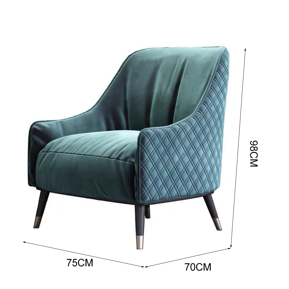 LIVARA EC1229 Simple Warm Carbon Steel & Pine Wood Velvet Fabric Leisure Chair