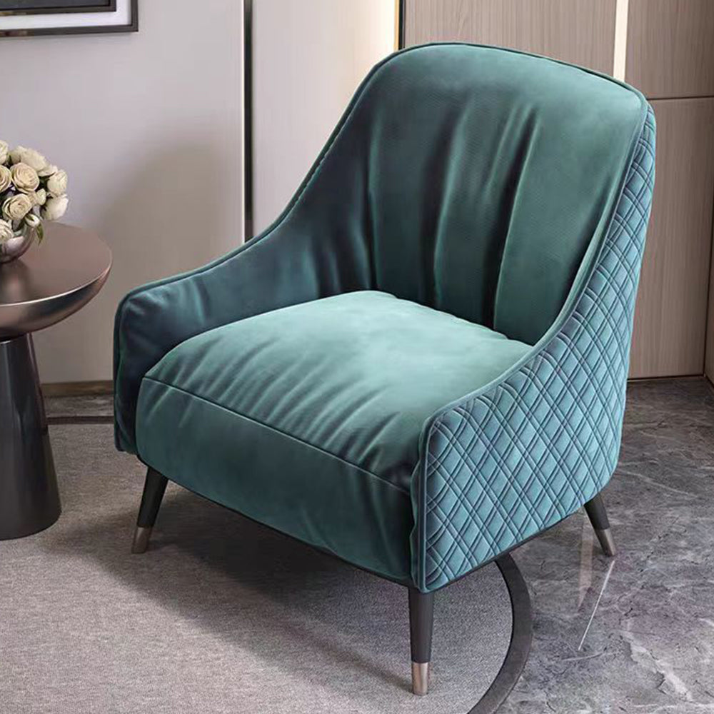 LIVARA EC1229 Simple Warm Carbon Steel & Pine Wood Velvet Fabric Leisure Chair