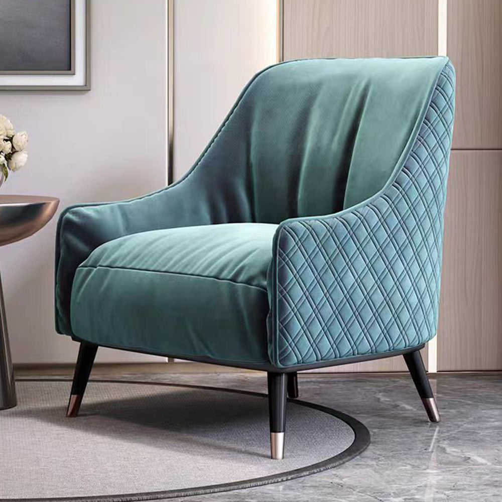 LIVARA EC1229 Simple Warm Carbon Steel & Pine Wood Velvet Fabric Leisure Chair