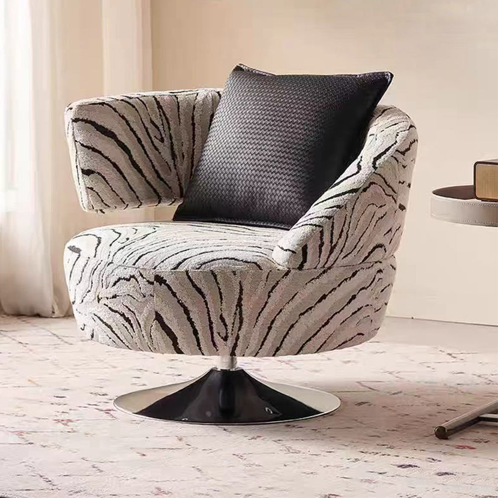 LIVARA EC1230 Simple Practical Solid Wood & Rotating Base Leisure Chair