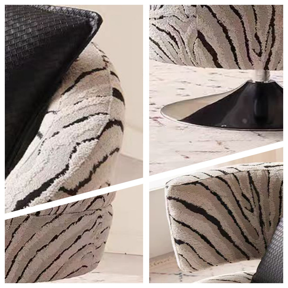 LIVARA EC1230 Simple Practical Solid Wood & Rotating Base Leisure Chair