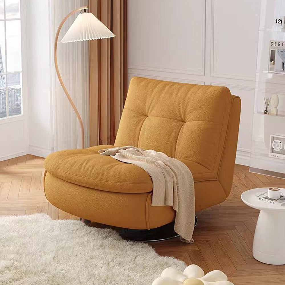 LIVARA EC1234 Steel Frame Velvet Fabric Leisure Chair - Orange