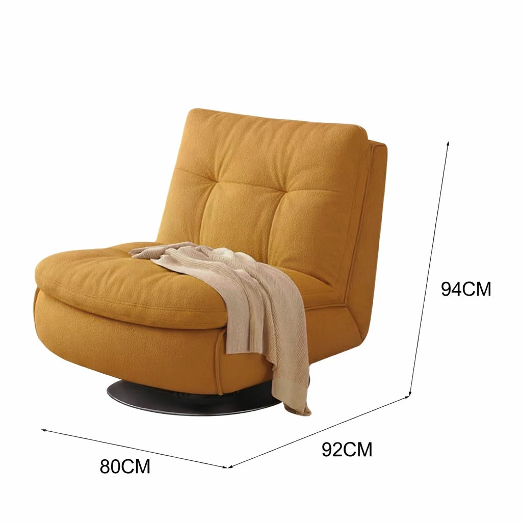 LIVARA EC1234 Steel Frame Velvet Fabric Leisure Chair - Orange