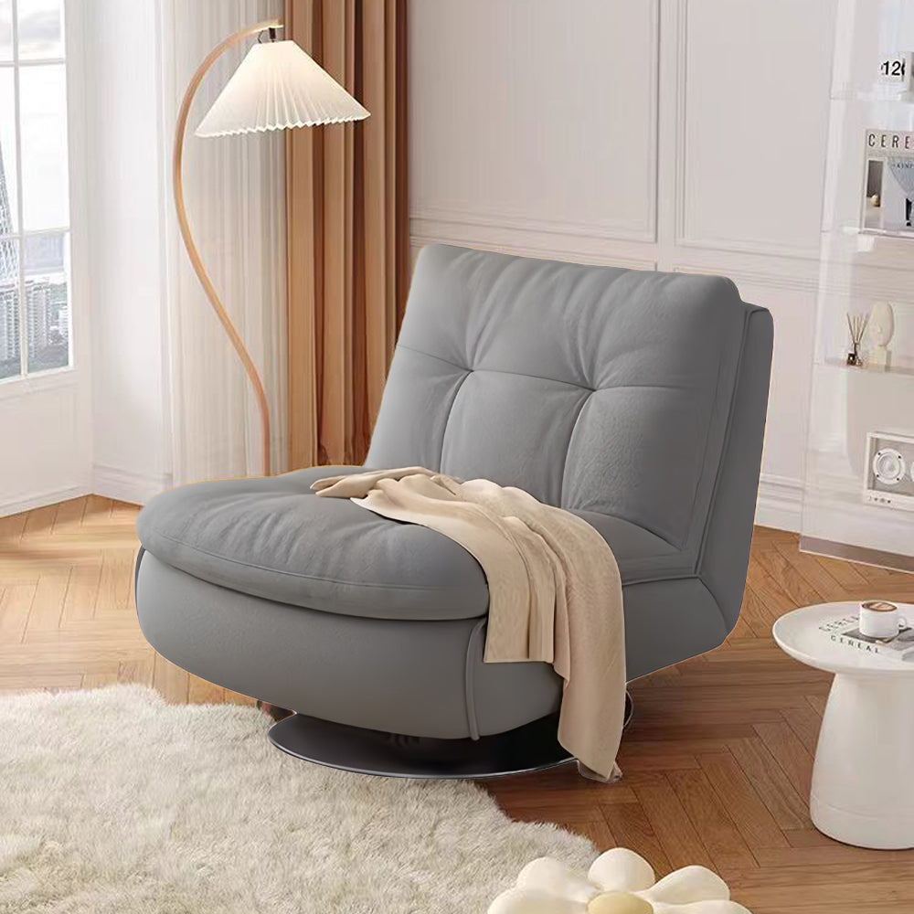 LIVARA EC1234 Steel Frame Velvet Fabric Leisure Chair - Grey