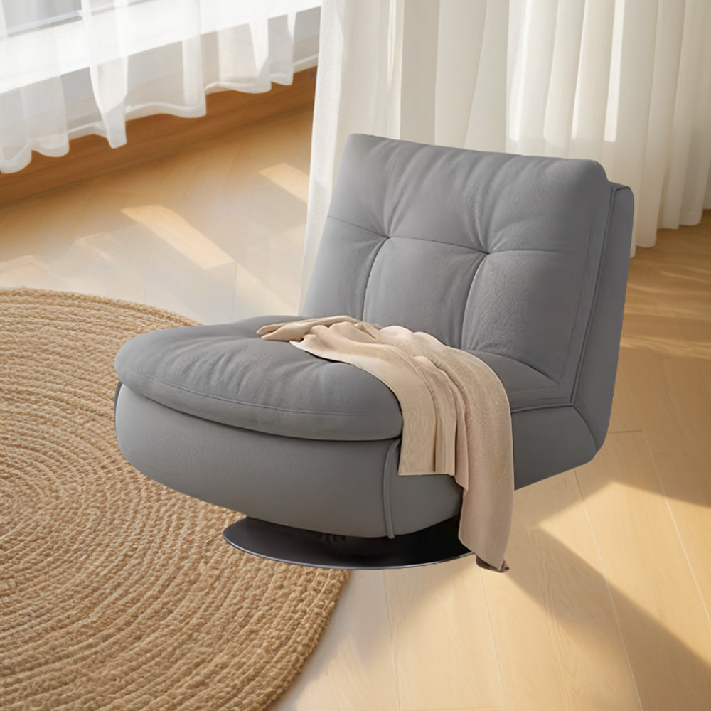 LIVARA EC1234 Steel Frame Velvet Fabric Leisure Chair - Grey