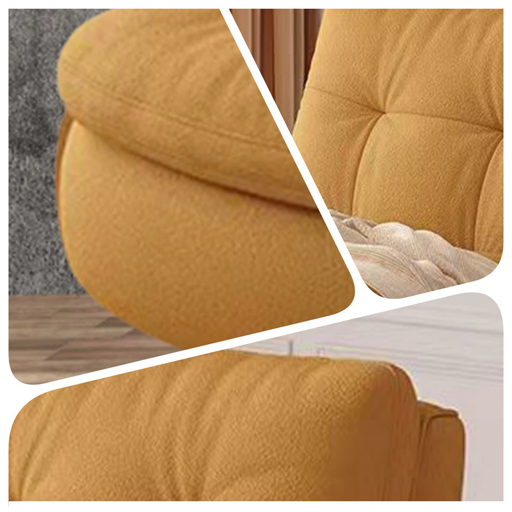 LIVARA EC1234 Steel Frame Velvet Fabric Leisure Chair - Orange