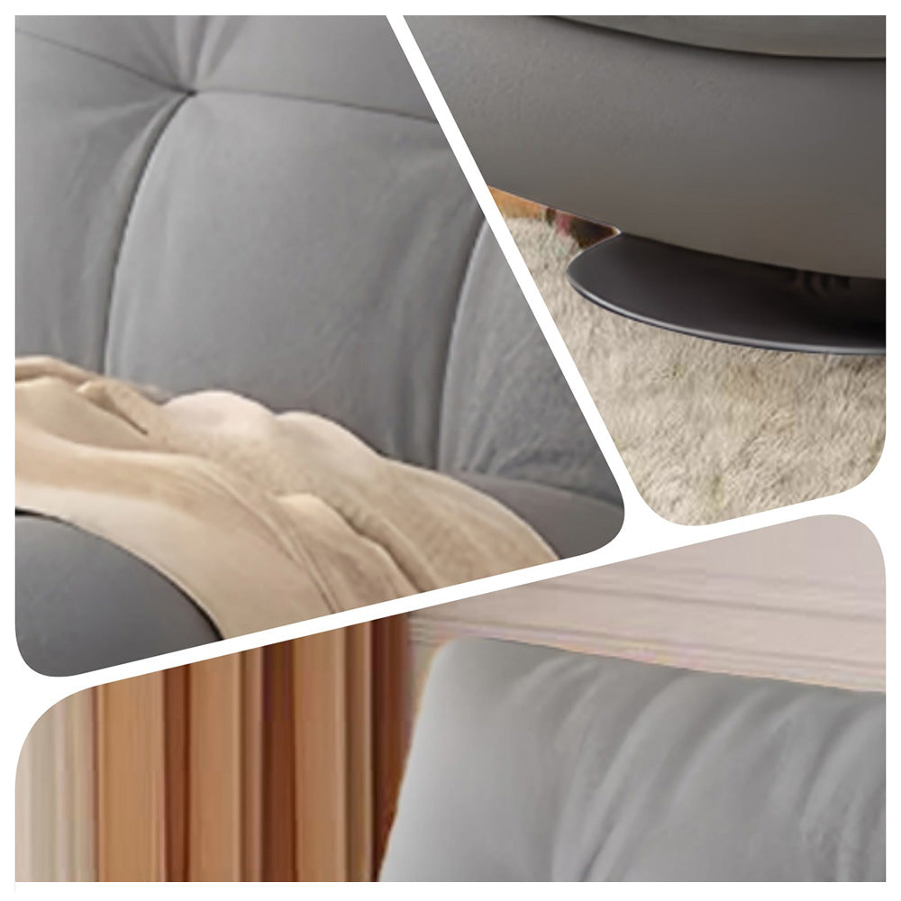 LIVARA EC1234 Steel Frame Velvet Fabric Leisure Chair - Grey